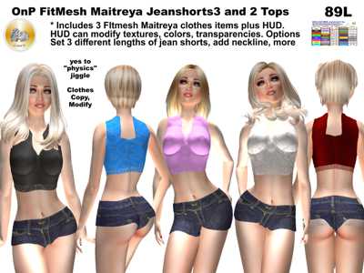 OnP Mesh Maitreya Jean SHorts